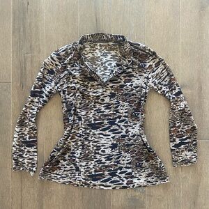 Leopard Print Long Sleeve Women's Top